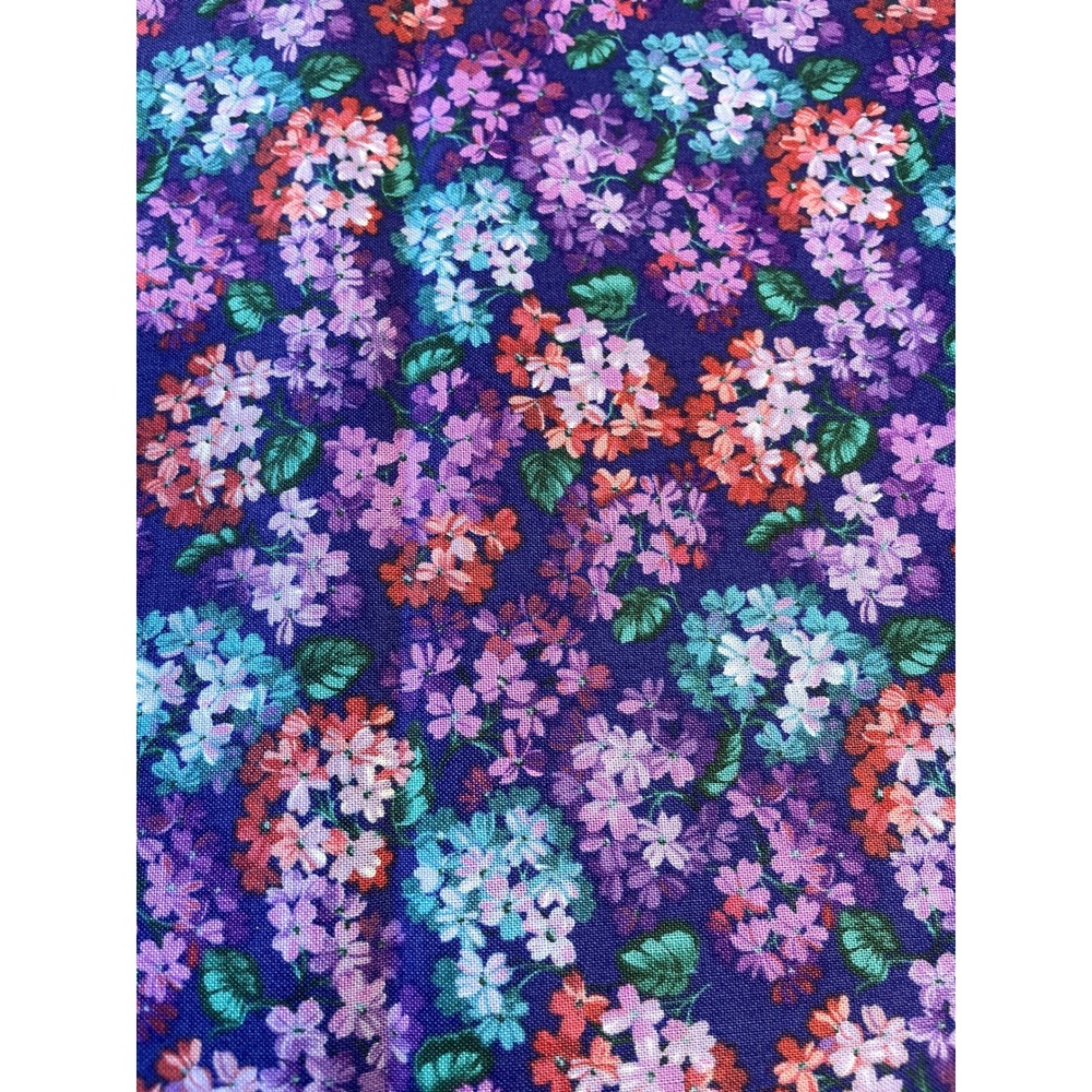 Hobby Lobby Stores Fabric 1 Yard Purple Blue Floral Hydrangea Cotton Japan